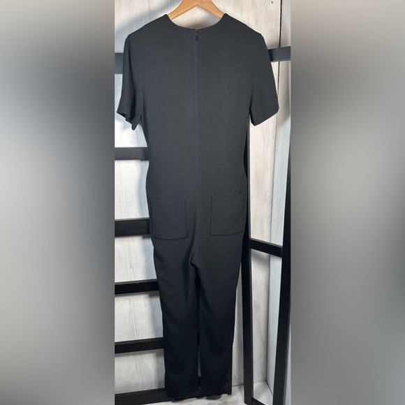 Balenciaga Black Silk Blend Belted V-Neck Jumpsuit, Size F40/US10/Medium, MINT!! - Picture 2 of 8